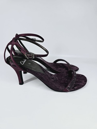 Clarks purple velvet heeled - clarks,