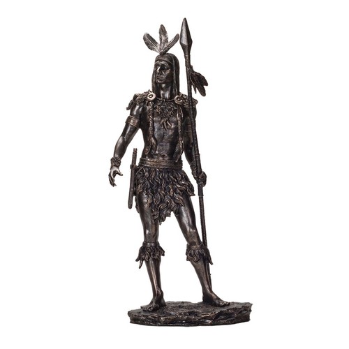 Indian figurine with spear - with,
