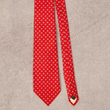 Vintage 1990s Paisley Print Silk Tie Red Van Heusen