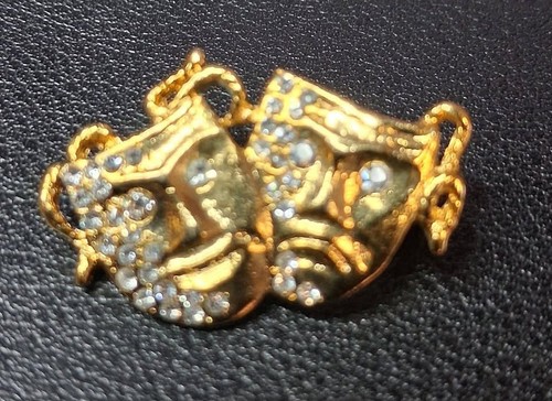 Comedy tragedy mask - mask, pin
