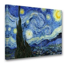 Vincent Van Gogh The Starry Night Canvas Wall Art Picture Print Artwork. 
