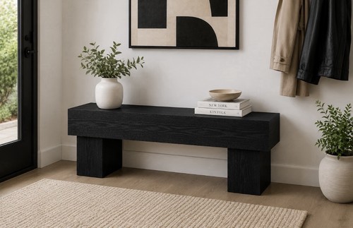 Black wooden stand - wooden, tv