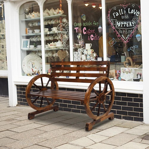 Wooden garden bench wagon - wooden,