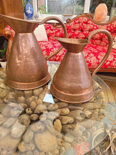 Pair hammered copper - of,