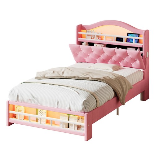 Single velvet upholstered - single, bed