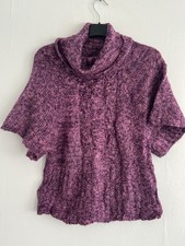 Allison Brittney Vintage Purple Knit Jumper Size M Short Sleeves