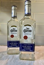 Empty 2 x JOSE CUERVO Especial Silver Tequila bottles 70cl + lids -UPCYCLE CRAFT