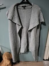 Primark Size M Medium Grey Open Front Sleeveless Waterfall Cardigan * (524/113)
