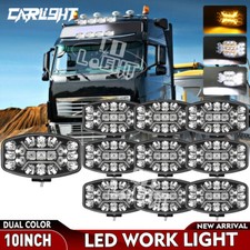 Spot Lights + LEDs For Volvo Scania DAF MAN Truck 24v Jumbo Oval Black Fog Lamp