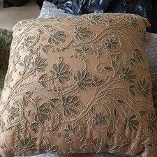unbranded 100%  Slubbed Silk Filled Cushion 11" (33cm) Square Ivory Cream +1 