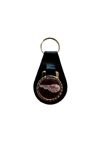 Black leather keyring fob - leather, keyring/