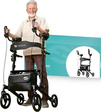 Upright Walker with Seat - Arthritis Rollator - Foldable Stand Up Walker for...