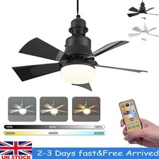 Modern Ceiling Fan With LED Light Remote Control Lighting E27 Bedroom Livingroom