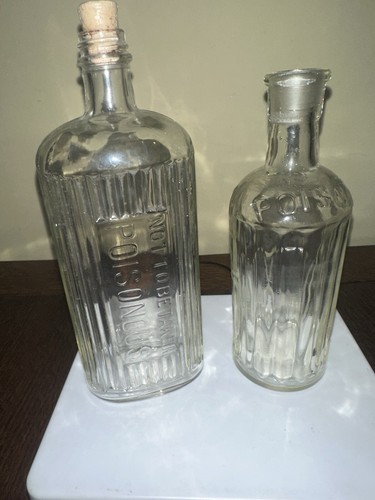 Glass poison bottles - glass,