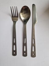 lifeventure Titanium knife, fork and Spoon set. Plus Blacks folding Titanium spo