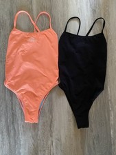 Turbo Patron Serene Swimsuits X 2, Size Small, Black And Bright Coral