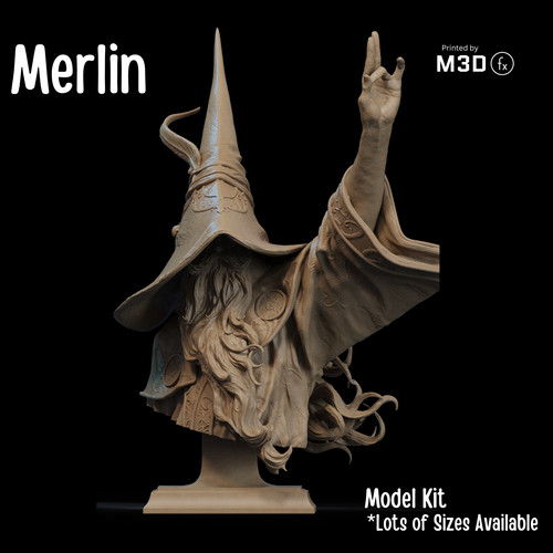Merlin resin bust kit - merlin, 1:6