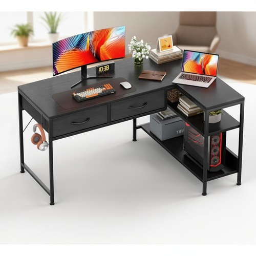 Shaped computer desk 100cm - computer,