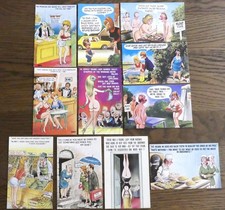 BAMFORTH SAUCY SEASIDE POSTCARDS x11 ALL UNUSED
