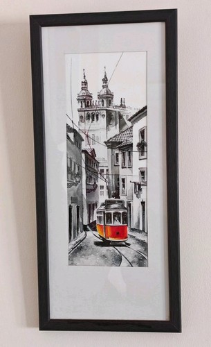 Framed lisbon tram - lisbon, print