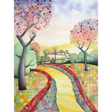 Countryside Path Folk Art