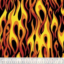 Fire FLEECE Fabric, BTY, Hot