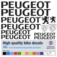 Peugeot bike decals labels with free bike protection (25 pack) free delivery