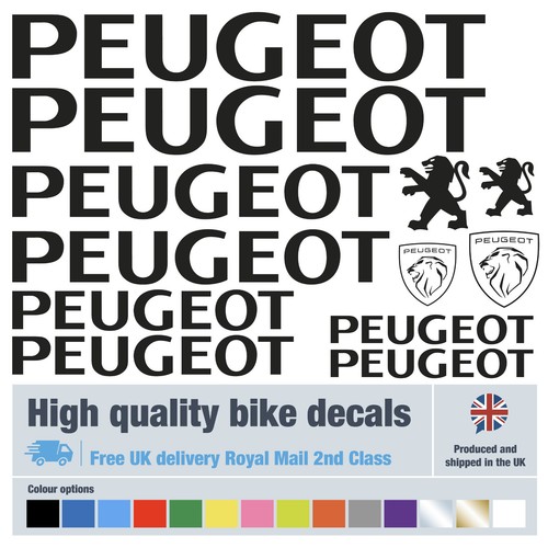 Peugeot bike decals labels