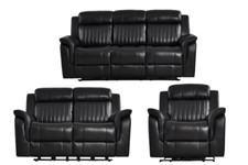 Cidliano Genuine Leather Tan, Grey ,Cream, Black ,Power Recliner 3+2+1 Sofa Set