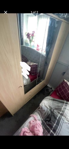 Pine double wardrobe with - wardrobe,