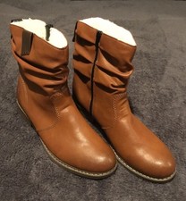 RIEKER ANKLE TAN FAUX FUR