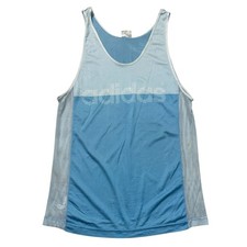 Vintage Adidas Made In France Tank T-Shirt Vest Top Running Blue Mens Large