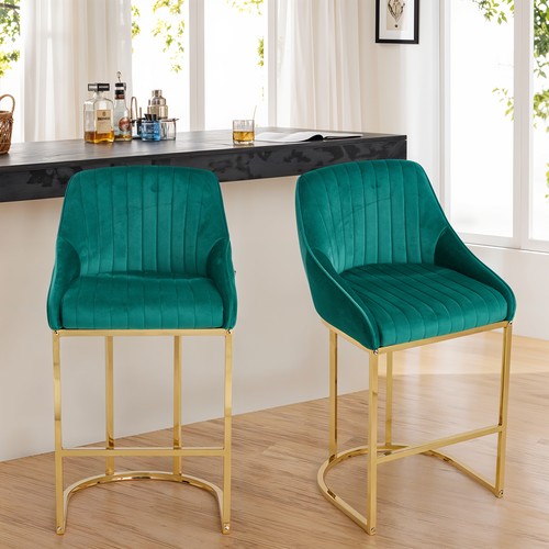 2pcs velvet bar stools - velvet,