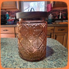 Textured Colored Glass Jar