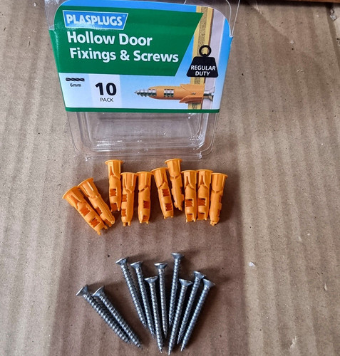 Hollow door fixings - hollow, plasplugs