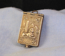 ANTIQUE MINIATURE PHOTO BOOK SILVER EGYPTIAN REVIVAL ALGERIA ALGIERS CATHEDRAL