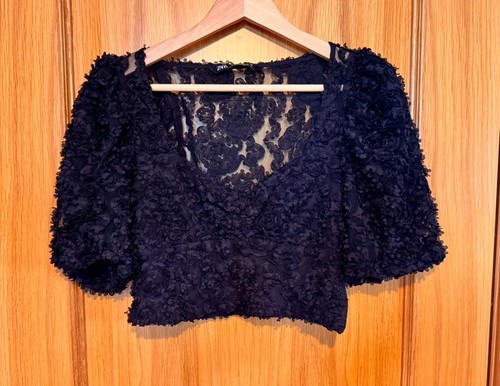 Zara black floral textured - zara,
