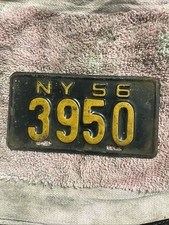 1956 NEW YORK Motorcycle License Plate #3950 Original Paint Panhead 🔥🔥🔥