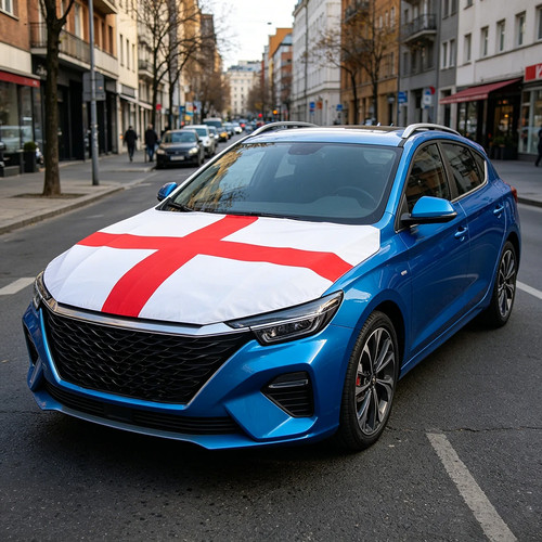 England flag car - england, bonnet