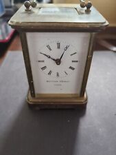 VINTAGE MINIATURE MATTHEW NORMAN BRASS CARRIAGE CLOCK 1754 Untested Missing Key