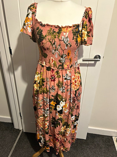 Next brown floral square neck - next,