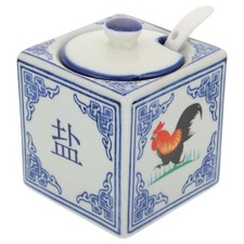 Ceramic Pot with Lid Salt Jar