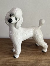 Lovely 1970s Ceramic White Poodle Ornament Figurine Unmarked.