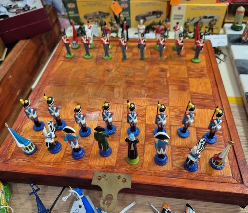 Vintage wooden chess set and - wooden,