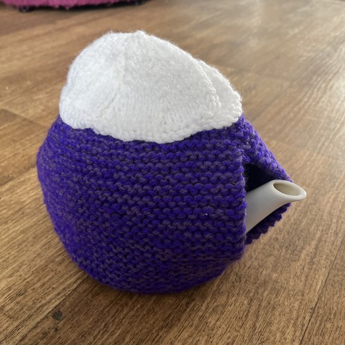 Handmade purple knitted tea - handmade,