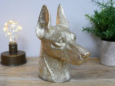 Silver Gold Doberman Dog Head