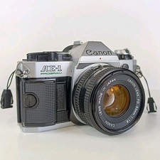 Canon AE-1 Program 35mm SLR Film Manual Camera + Canon 50/1.8 FD Lens AE1 Camera
