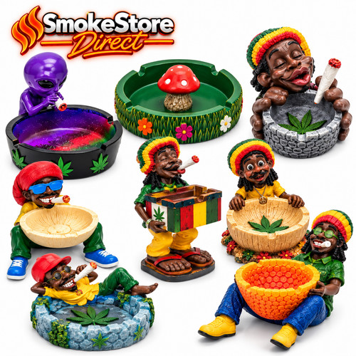 Novelty resin ashtrays - novelty,