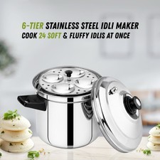 Stainless steel idli maker - stainless, 6