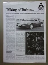 MITSUBISHI TURBOS orig 1980s UK Mkt Publicity Leaflet Brochure - Colt Starion